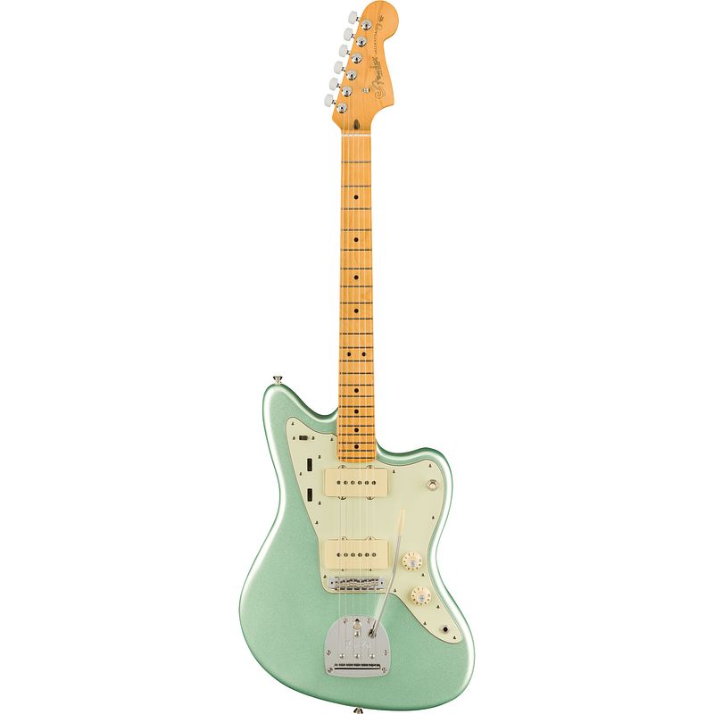 Foto van Fender american professional ii jazzmaster mystic surf green mn elektrische gitaar met koffer