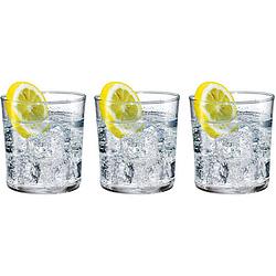 Foto van 3x drinkglazen voor water/sap/limonade bodega 370 ml - drinkglazen