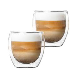 Foto van Set van 2x stuks dubbelwandige koffieglazen/theeglazen 250 ml - koffie- en theeglazen