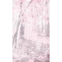 Foto van Dimex pink forest abstract fotobehang 150x250cm 2-banen