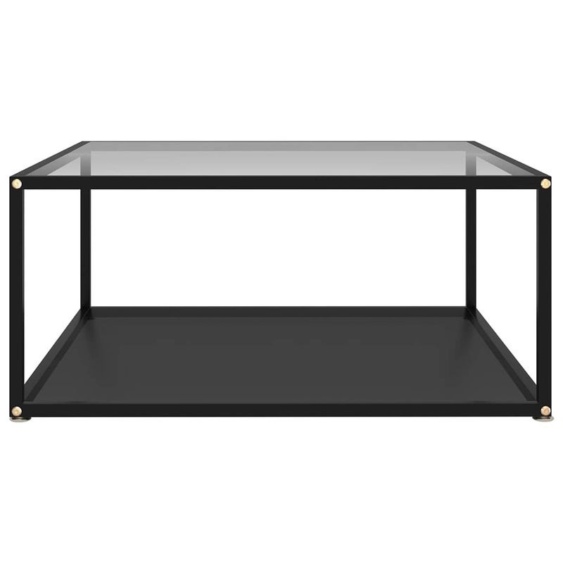 Foto van The living store salontafel - glas/staal - 80x80x35 cm - met 2 lagen