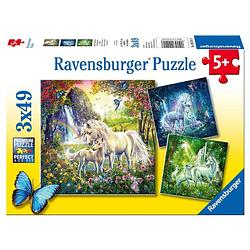 Foto van Ravensburger puzzelset mooie eenhoorns - 3 x 49 stukjes