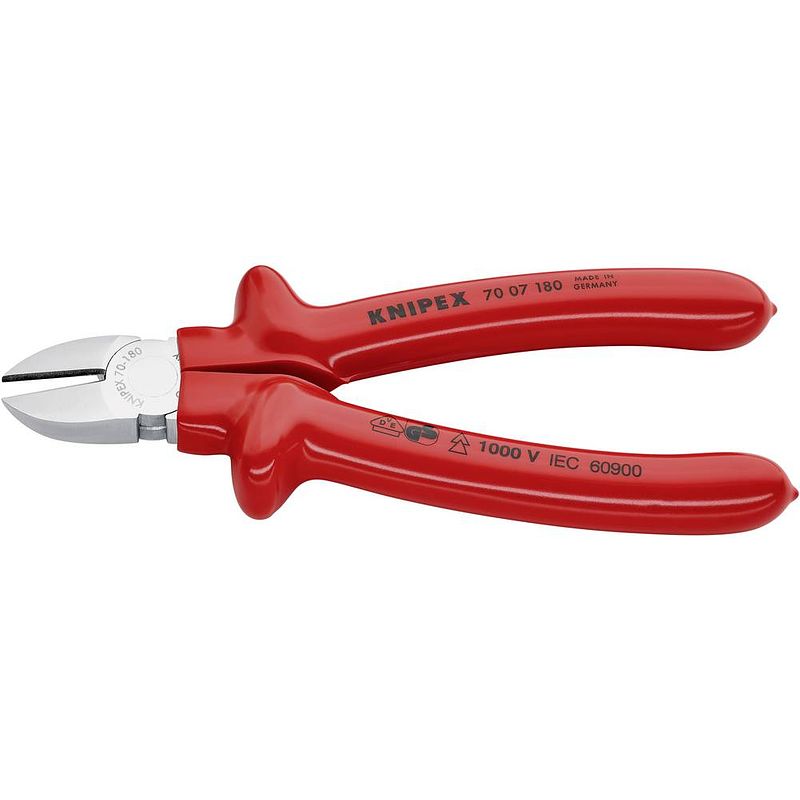 Foto van Knipex 70 07 180 vde zijkniptang met facet 180 mm