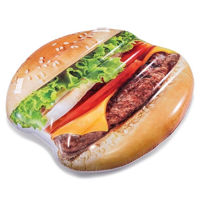 Foto van Intex luchtbed hamburger island 145 x 142 cm multicolor