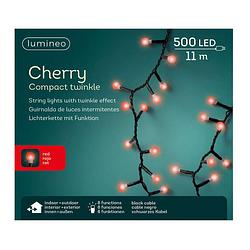 Foto van Lumineo kerstverlichting - rood - 1100 cm - 500 leds - twinkel effect - kerstverlichting kerstboom