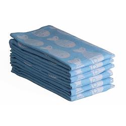 Foto van Luxe theedoeken - 6 stuks - patroon vis - blauw - 60x65cm