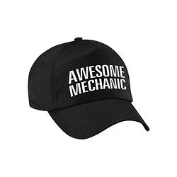 Foto van Awesome mechanic pet / cap zwart voor volwassenen - geweldige monteur cadeau - verkleedhoofddeksels