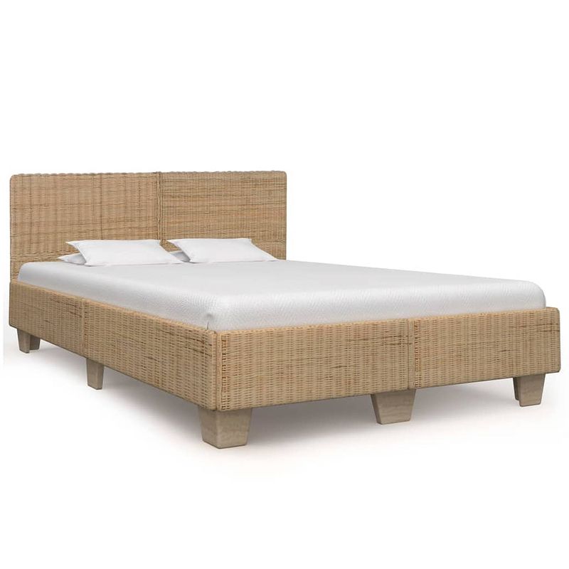 Foto van Vidaxl bedframe handgeweven echt rattan 160x200 cm