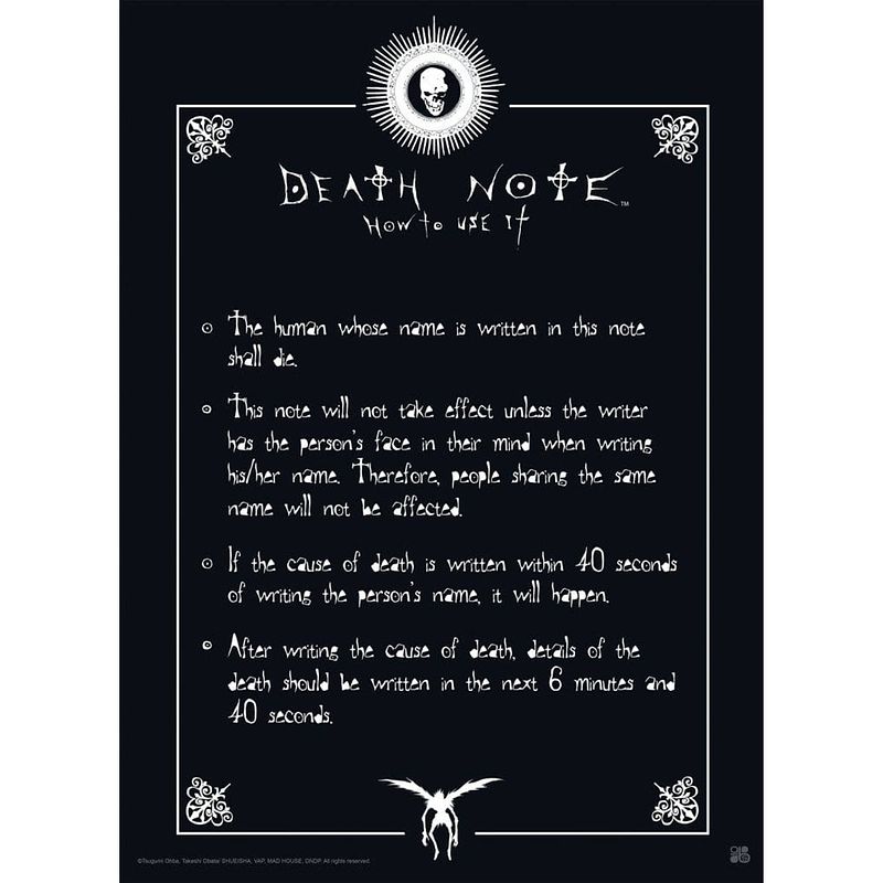 Foto van Abystyle death note rules poster 38x52cm