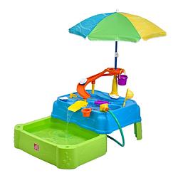 Foto van Step2 waterpark wonders two-tier watertafel water speelgoed voor kinderen met 2 niveaus en 9 accessoires