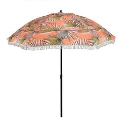 Foto van Mood collection parasol palm leaves oranje - ø220 cm