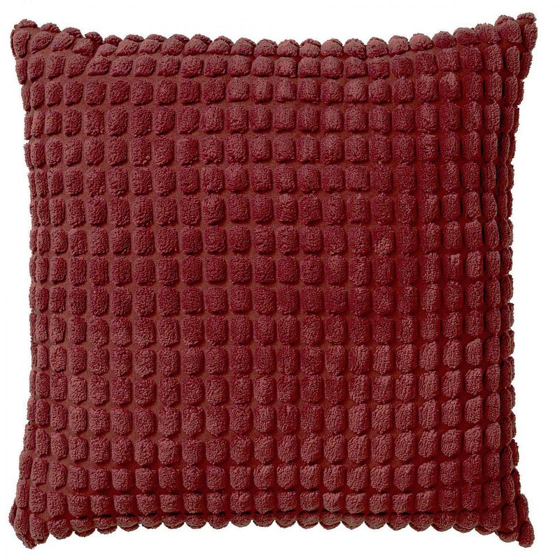 Foto van Dutch decor rome - sierkussen uni merlot 45x45 cm - rood - rood