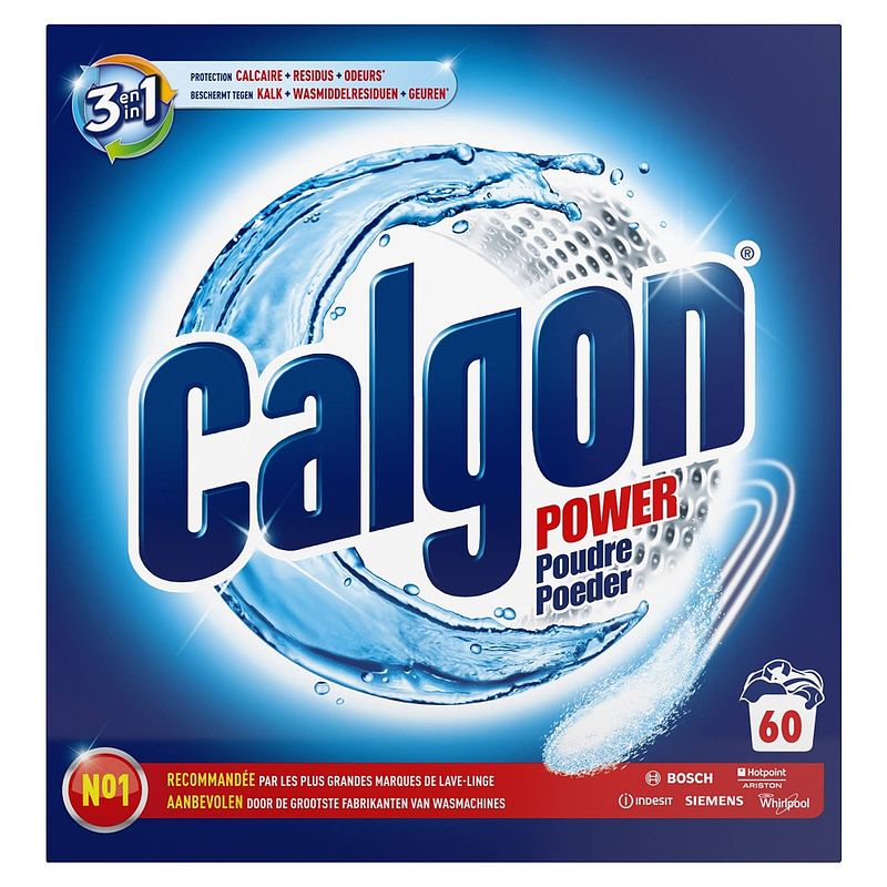 Foto van Calgon 3 in 1 tabs ontkalkingspoeder voor wasmachines - 60 wasbeurten