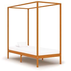 Foto van Vidaxl hemelbedframe massief grenenhout honingbruin 100x200 cm