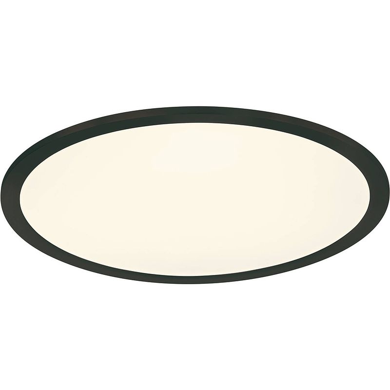 Foto van Led plafondlamp - plafondverlichting - trion povino - 26w - warm wit 3000k - dimbaar - rond - mat zwart - aluminium