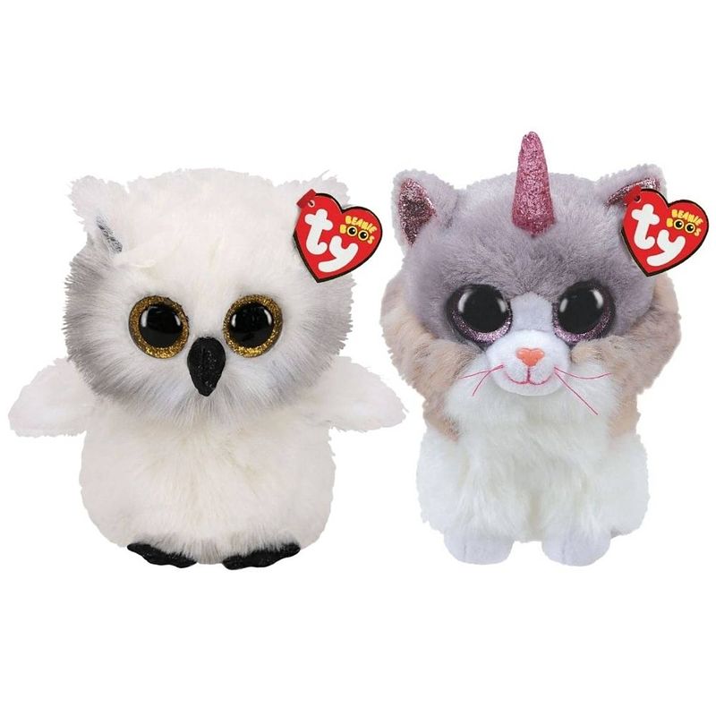 Foto van Ty - knuffel - beanie buddy - austin owl & asher cat