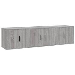 Foto van The living store televisiekastenset - nnaam - tv-meubels - 80x34.5x40cm - 40x34.5x40cm - grijs sonoma eiken