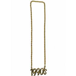 Foto van Verkleed sieraden ketting - thema nineties/jaren 90 - feestartikelen - goudkleurig - verkleedsieraden