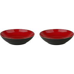 Foto van Palmer bord diep lava 21 cm bruin rood stoneware 2 stuk(s)