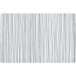 Foto van 6x rechthoekige onderleggers/placemats voor borden wit metallic 30 x 45 cm - placemats