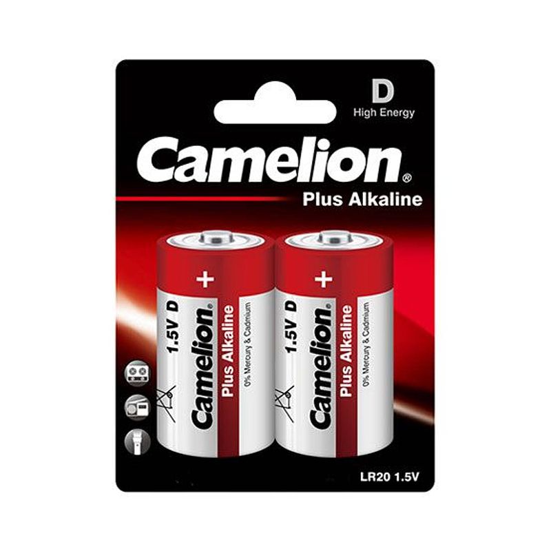 Foto van Camelion lr20-bp2 plus alkaline batterijen 1.5v 2 stuks