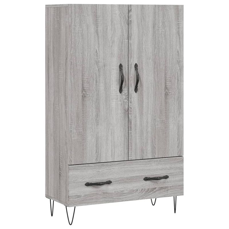 Foto van Vidaxl hoge kast 69,5x31x115 cm bewerkt hout grijs sonoma eikenkleurig