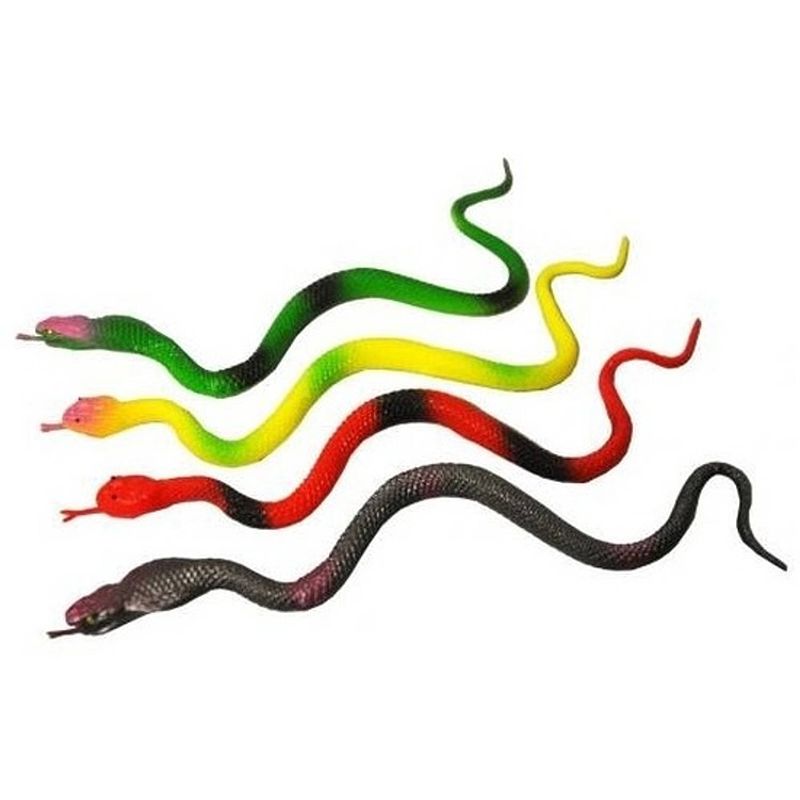 Foto van Plastic speelgoed figuur slangen set 23 cm 4 stuks - speelfiguren