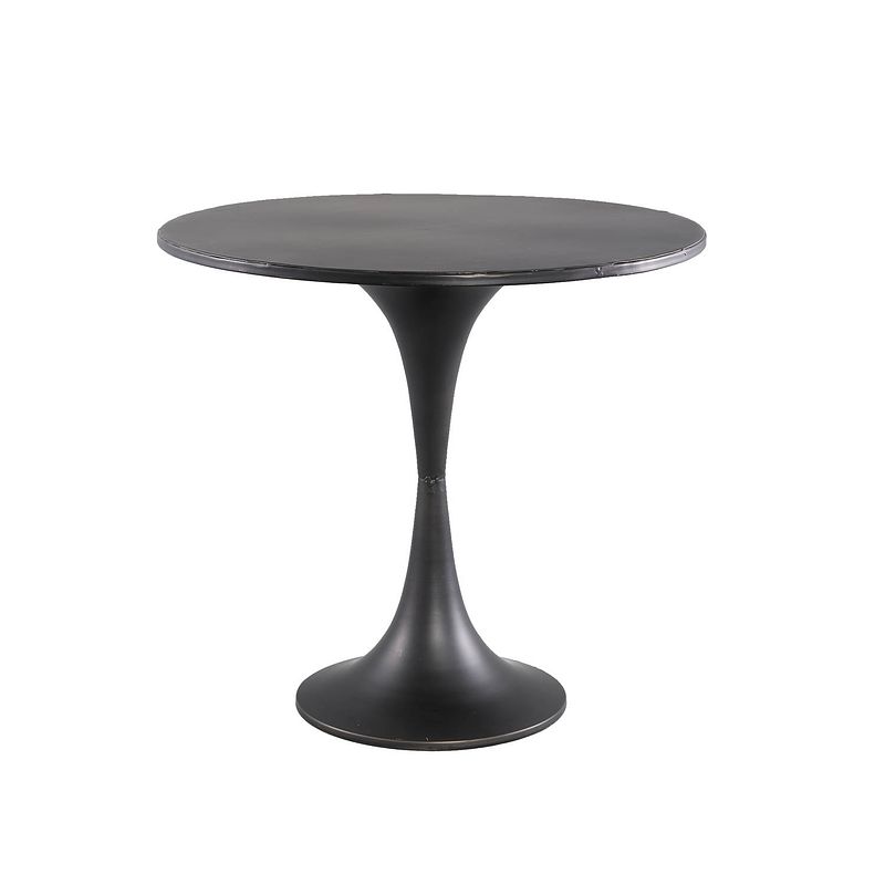 Foto van Ptmd saldis black metal sidetable smooth shape round