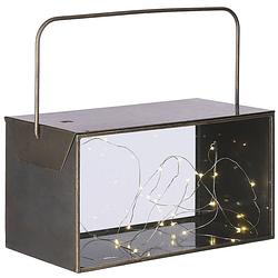 Foto van Mica decorations lantaarn aston led 19,5 x 31,5 cm staal goud