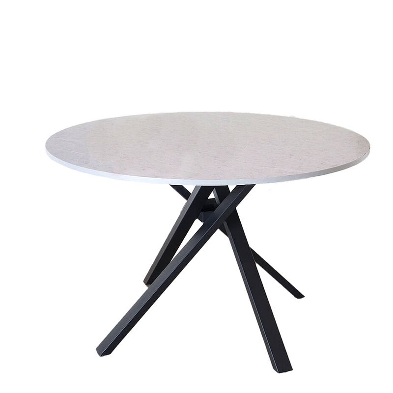 Foto van Eettafel rond ronsi grijs 120cm ronde eettafel