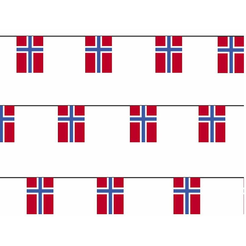 Foto van 3x papieren slinger noorwegen landen decoratie - vlaggenlijnen