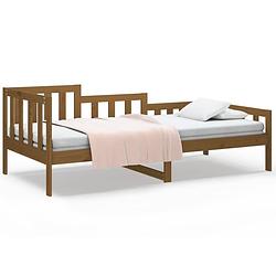 Foto van The living store slaapbank 80x200 cm massief grenenhout honingbruin - bed