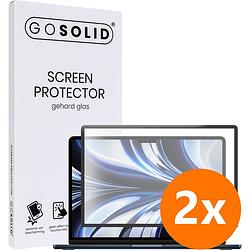 Foto van Go solid! screenprotector voor macbook air m2 13,6-inch gehard glas - duopack
