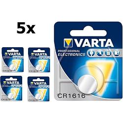 Foto van 5 stuks - varta cr1616 55mah 3v lithium knoopcel professional electronics