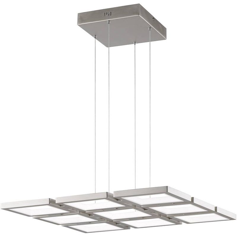 Foto van Wofi viso 6531.09.64.8000 led-hanglamp 110 w nikkel (mat)