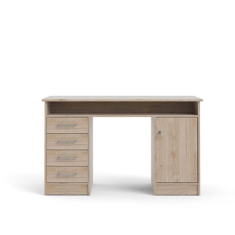 Foto van Fula bureau 4 laden hickory decor.