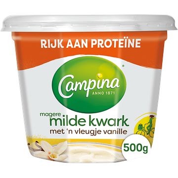 Foto van Campina magere kwark met een vleugje vanille 500g bij jumbo