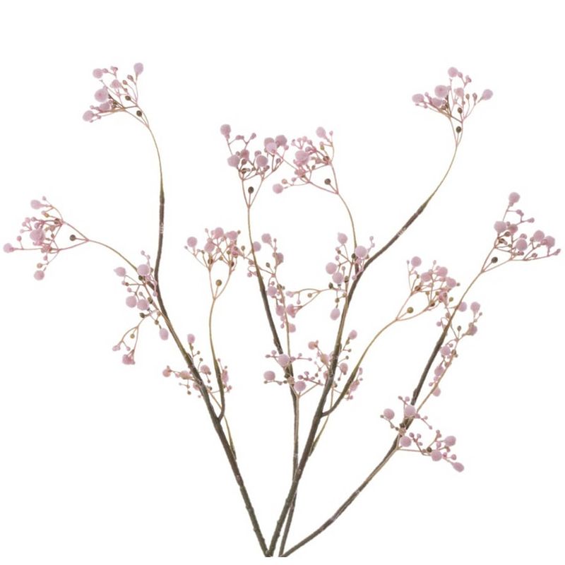 Foto van 2x stuks kunstbloemen gipskruid/gypsophila takken roze 66 cm - kunstbloemen