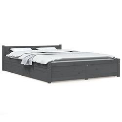 Foto van Vidaxl bedframe met lades grijs 150x200 cm 5ft king size