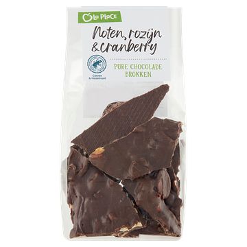 Foto van La place chocolade brokken puur met noten, rozijn & cranberry 150g bij jumbo