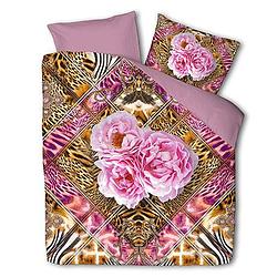 Foto van Dekbedovertrek flower fantasy dekbedovertrek - tweepersoons (200x220 cm) - & roze microvezel katoen - dessin: bloemen - fresh & co -