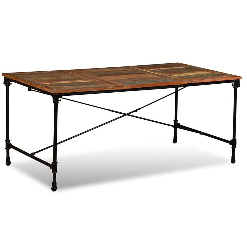 Foto van The living store eettafel 180 cm massief gerecycled hout - tafel