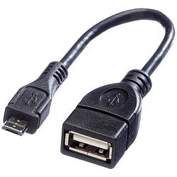 Foto van Value usb-kabel usb 2.0 usb-micro-b stekker, usb-a bus 0.15 m zwart afgeschermd 11.99.8311