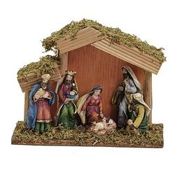 Foto van Kerststal met 6 figuren 20 cm - kerststallen