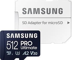 Foto van Samsung pro ultimate 512 gb (2023) microsdxc + sd adapter