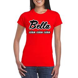 Foto van Rode bankovervaller bella ciao t-shirt voor dames l - feestshirts