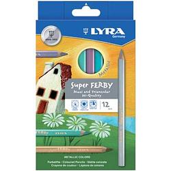 Foto van Lyra super ferby kleurpotloden, kartonnen etui met 12 stuks in geassorteerde metallic kleuren
