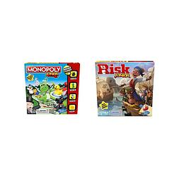 Foto van Spellenset - bordspel - 2 stuks - monopoly junior & risk junior
