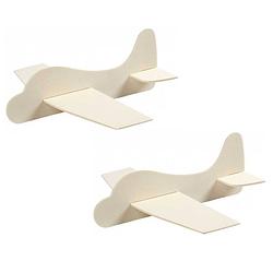 Foto van Set van 6x stuks vliegtuigen van hout 21.5 x 25.5 cm bouwpakket - speelgoed vliegtuigen
