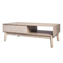 Foto van Sofia salontafel met 4 lades - hout met patroon - l 120 x d 60 x h 40 cm